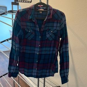 Plaid, blue with purple long sleeve